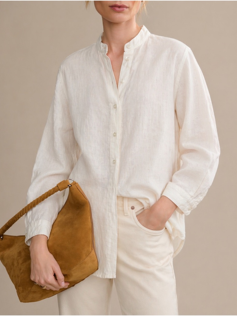 Like New Camixa Lina White Linen Button Down Shirt Size: XS - Picture 3 of 14